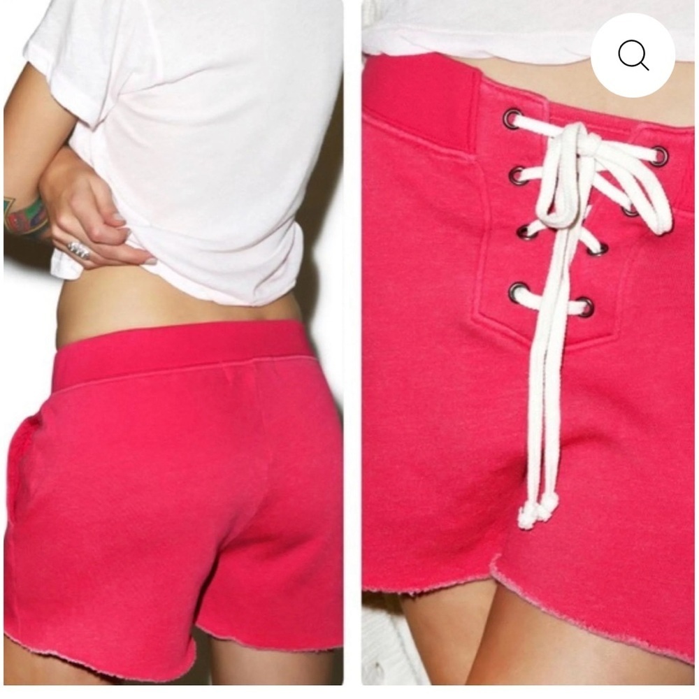Wildfox Couture Pink mod four all lace up shorts - Picture 2 of 14